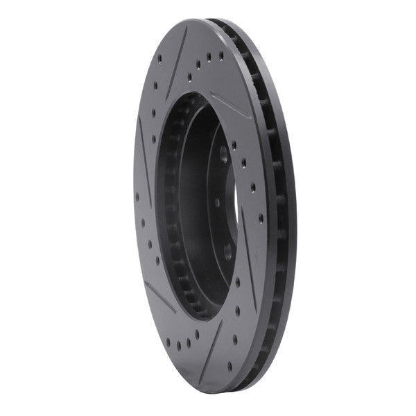R1 91-94 Nissan Sentra Front Right Drilled & Slotted Black Brake Rotor