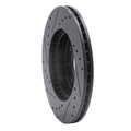 R1 91-94 Nissan Sentra Front Right Drilled & Slotted Black Brake Rotor