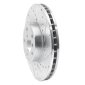 R1 07-19 BMW X5 Front Right Drilled & Slotted Silver Brake Rotor