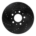 R1 95-04 Volvo C70 Front Left Drilled & Slotted Black Brake Rotor