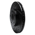 R1 95-04 Volvo C70 Front Left Drilled & Slotted Black Brake Rotor