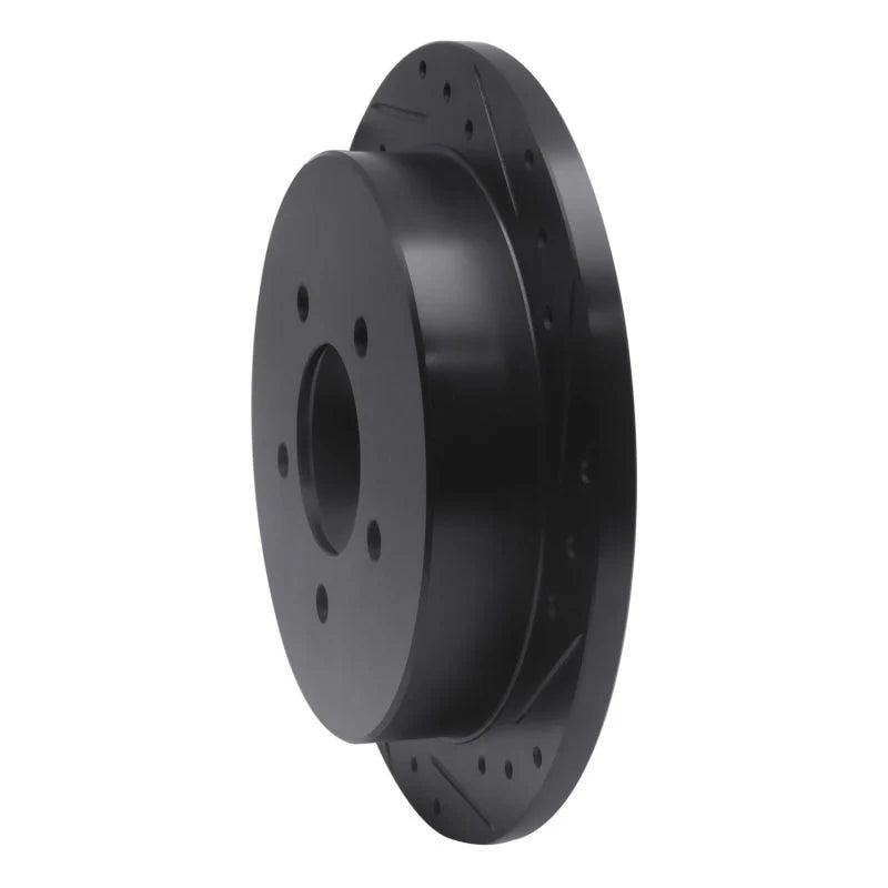 R1 97-04 Ford F-150 RWD Rear Right Drilled & Slotted Black Brake Rotor