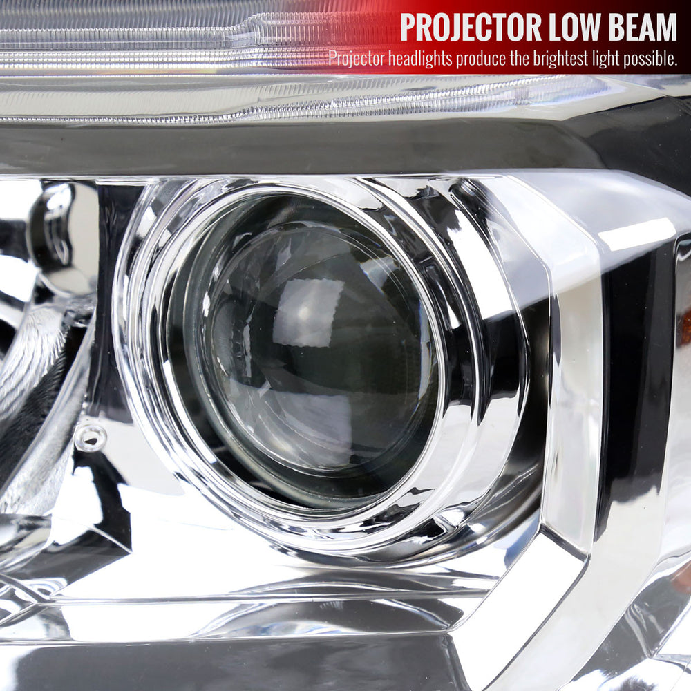 PROJECTOR HEADLIGHTS WITH LED- CHROME