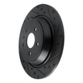 R1 13-20 Ford Escape Rear Right Drilled & Slotted Black Brake Rotor