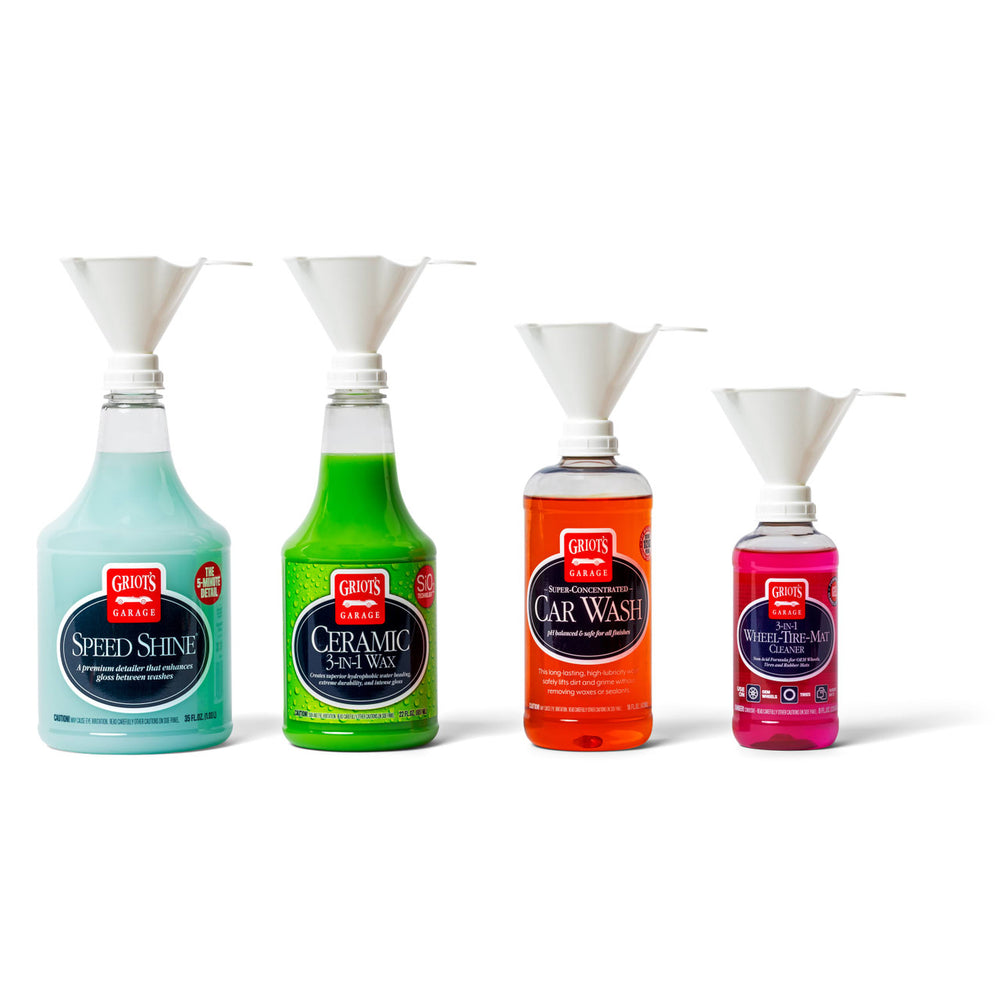 Griots Garage Threaded Bottle-Top Funnels (Set of 4)