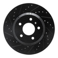 R1 06-16 Buick Lucerne Front Left Drilled & Slotted Black Brake Rotor