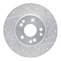 R1 90-95 Mercedes-Benz 400E Front Right Drilled & Slotted Silver Brake Rotor