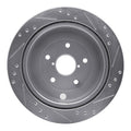 R1 Concepts Brake Rotor Drilled and Slotted Silver Fits Subaru B9