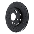 R1 90-92 Mercedes-Benz 300E Front Right Drilled & Slotted Black Brake Rotor