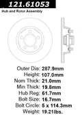 Stoptech 65-67 Ford Mustang Front Premium High Carbon Cryo Brake Rotor