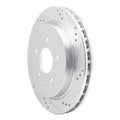 R1 Concepts Brake Rotor Drilled and Slotted Silver Fits Cadillac CTS