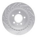 R1 Concepts Brake Rotor Drilled and Slotted Silver Fits Cadillac CTS