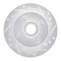 R1 79-81 Ford Mustang Front Right Drilled & Slotted Silver Brake Rotor