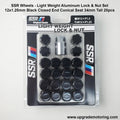 SSR Lightweight Lock & Nut M12x1.25 (20 Pcs w/ Key) - Black