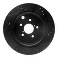 R1 14-18 Subaru Forester Rear Left Drilled & Slotted Black Brake Rotor