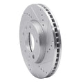 R1 03-05 Kia SEDONA Front Right Drilled & Slotted Silver Brake Rotor