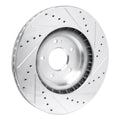 DFC 19-22 Hyundai Veloster N Front Left Drilled & Slotted Silver Brake Rotor