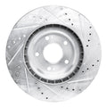 DFC 19-22 Hyundai Veloster N Front Left Drilled & Slotted Silver Brake Rotor