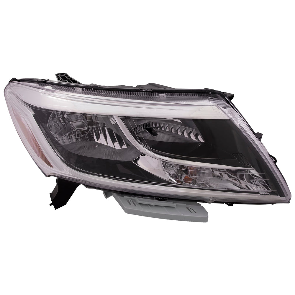 RH HEADLAMP ASSY COMPOSITE; HALOGEN; BLACK BEZEL; CHROME TRIM; PATHFINDER 1316