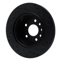 R1 01-01 Cadillac CATERA Rear Left Drilled & Slotted Black Brake Rotor