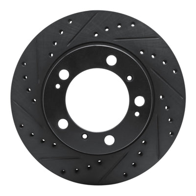 R1 97-04 Porsche Boxster Rear Left Drilled & Slotted Black Brake Rotor