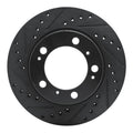 R1 97-04 Porsche Boxster Rear Left Drilled & Slotted Black Brake Rotor