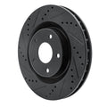 R1 05-13 Cadillac XLR Front Left Drilled & Slotted Black Brake Rotor