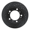 R1 97-04 Porsche Boxster Rear Left Drilled & Slotted Black Brake Rotor