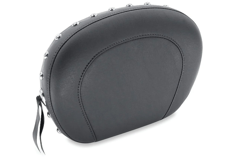 Mustang Harley Medallion Style Sissy Bar Pad (6.5 inch x 11 inch) w/Studs - Black