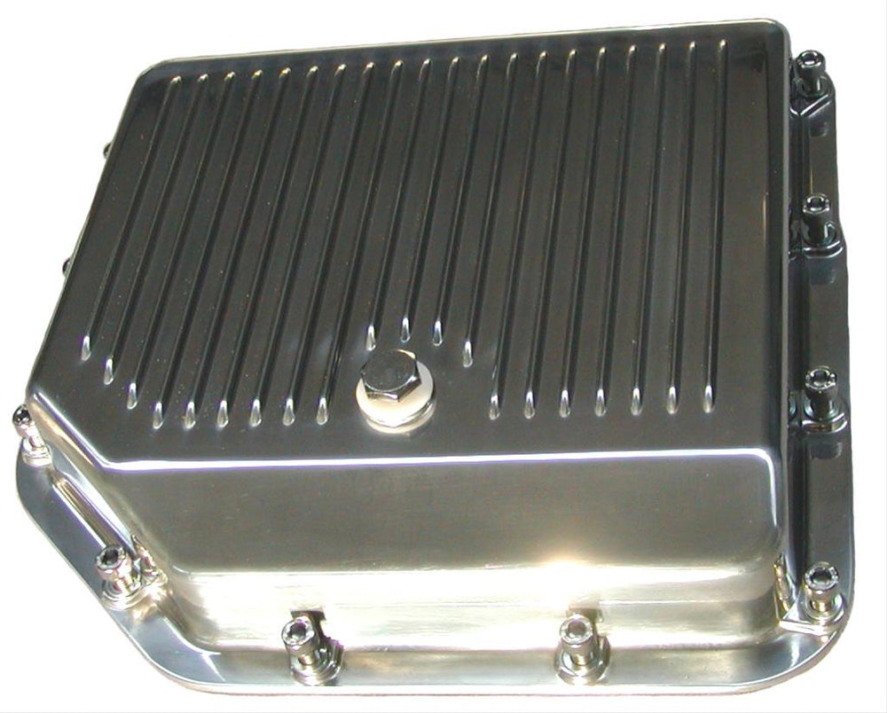 Transmission Oil Pan: Various Makes and Models; Die-Cast Aluminum Pans; TH350; polished