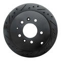 R1 92-06 Mazda 929 Rear Left Drilled & Slotted Black Brake Rotor