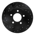R1 93-97 Chrysler Intrepid Front Left Drilled & Slotted Black Brake Rotor
