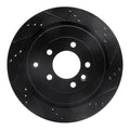 R1 05-16 Land Rover Discovery (Latin America) Rear Right Drilled & Slotted Black Brake Rotor