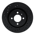 R1 90-93 Volkswagen CORRADO Front Left Drilled & Slotted Black Brake Rotor