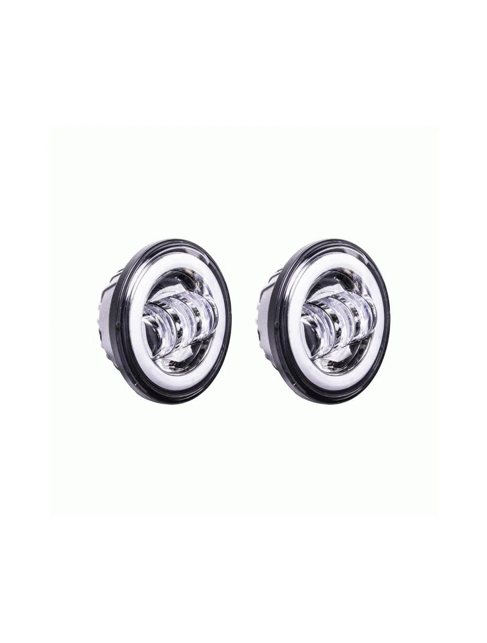 4.5 IN AUX PAIR WITH HALO RING SILVER FRONT 6-LED HEADLIGHTS