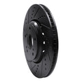 R1 16-22 Acura ILX Front Left Drilled & Slotted Black Brake Rotor
