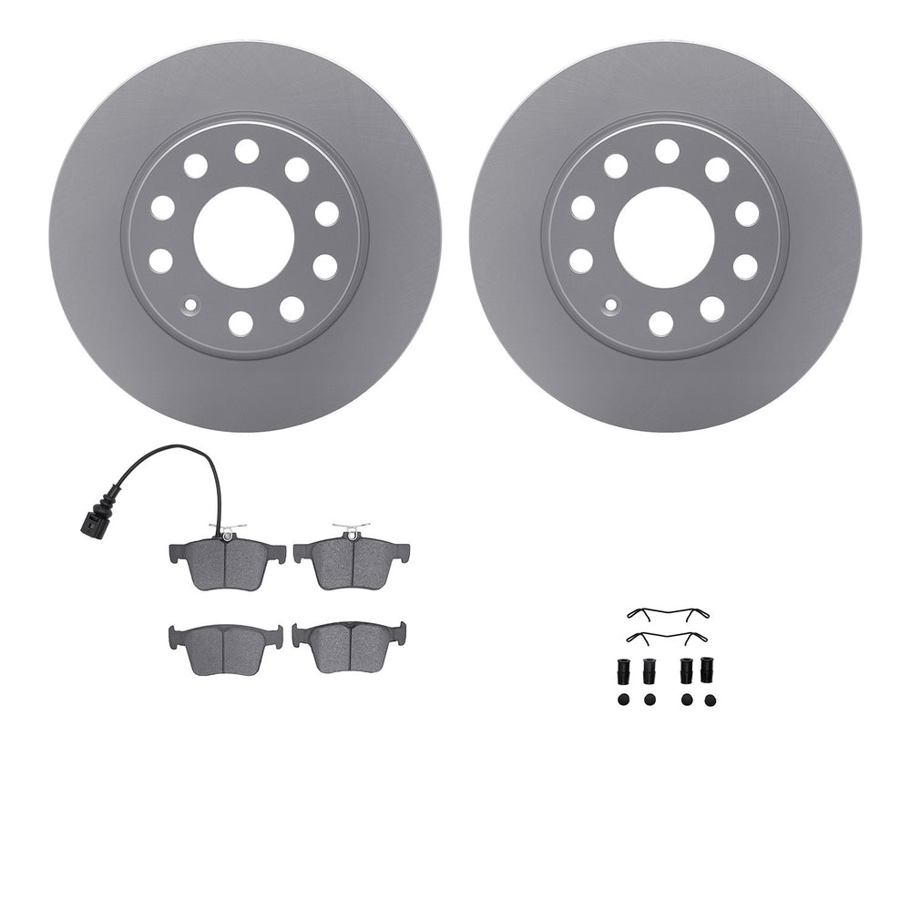 R1 18-25 Audi Q2 Rear Carbon Coated Brake Rotor Set w/Optimum OE Pads and Hardware