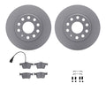 R1 18-25 Audi Q2 Rear Carbon Coated Brake Rotor Set w/Optimum OE Pads and Hardware