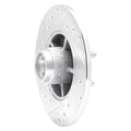 DFC 84-87 Pontiac Fiero Front Right Drilled & Slotted Silver Brake Rotor