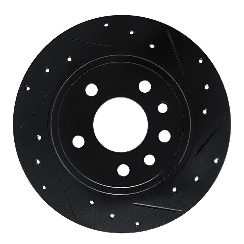 R1 97-01 Cadillac CATERA Rear Right Drilled & Slotted Black Brake Rotor