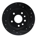 R1 97-01 Cadillac CATERA Rear Right Drilled & Slotted Black Brake Rotor