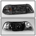 xTune Ford Mustang 87-93 OEM style Headlights 6pcs Amber - Smoked HD-JH-FM87-6PC-AM-SM