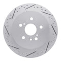 R1 08-13 Toyota Highlander Rear Left Drilled & Slotted Geoperformance Rotor