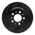 R1 99-09 Volvo V70 Rear Left Drilled & Slotted Black Brake Rotor