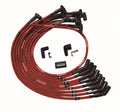 Moroso BBC Over Valve Cover 135 Deg Plug Boot HEI Sleeved Ultra Spark Plug Wire Set - Red