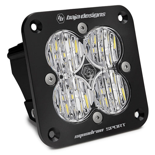 Flush Mount LED Light Pod White Amber Lens Wide Cornering Pattern Squadron Sport Baja Designs