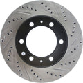 R1 03-23 Toyota Tacoma Front Left Drilled & Slotted Black Brake Rotor