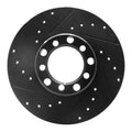 R1 68-76 Mercedes-Benz 220 Front Left Drilled & Slotted Black Brake Rotor