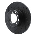R1 68-76 Mercedes-Benz 220 Front Left Drilled & Slotted Black Brake Rotor