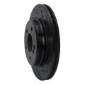 R1 92-95 Mercedes-Benz E420 Rear Right Drilled & Slotted Black Brake Rotor